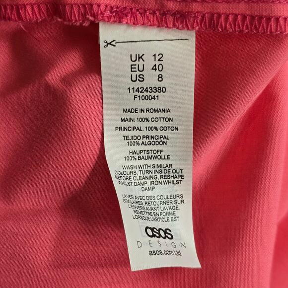 Women's Asos Pink Asymmetrical Slit Skirt Sz. US 8 - Picture 6 of 6